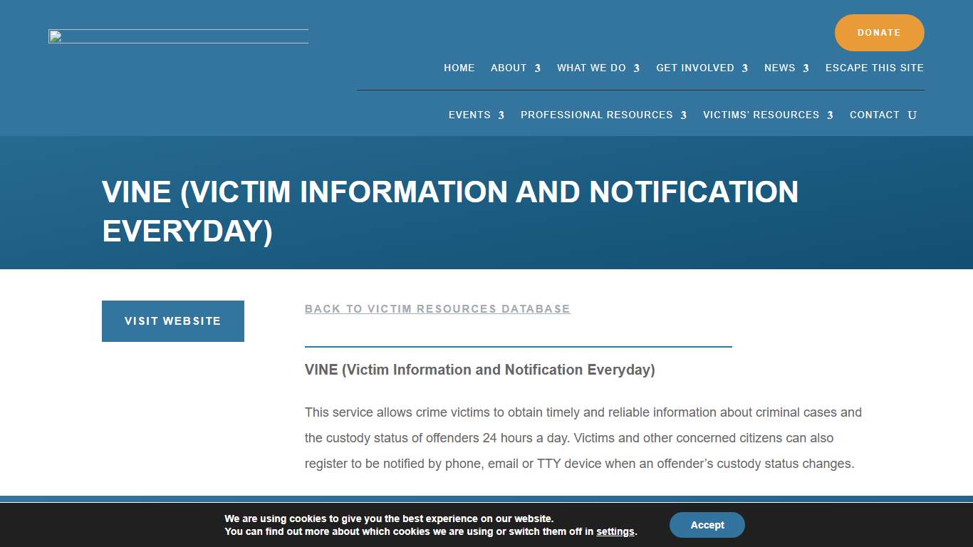 VINE (Victim Information and Notification Everyday) – NCVLI
